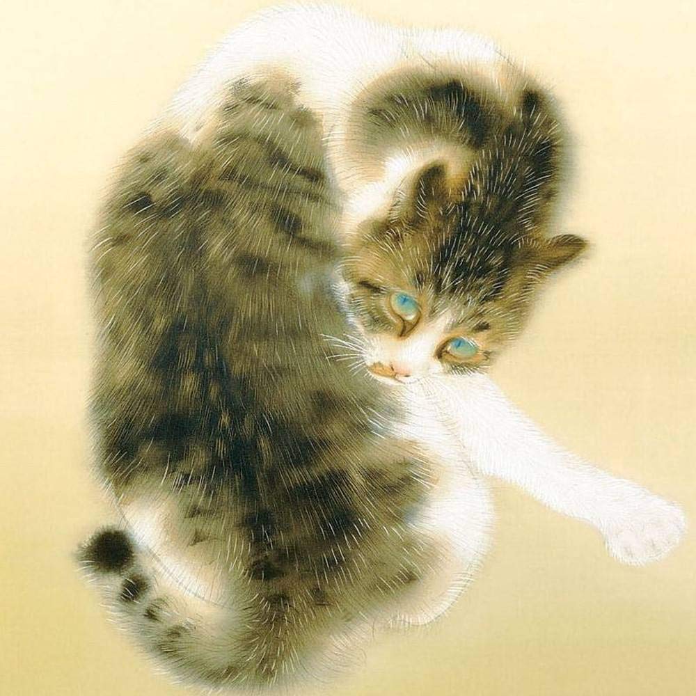 Amazon.co.jp: 竹内栖鳳 班猫 F8号 高精彩工芸画 手彩補色 複製